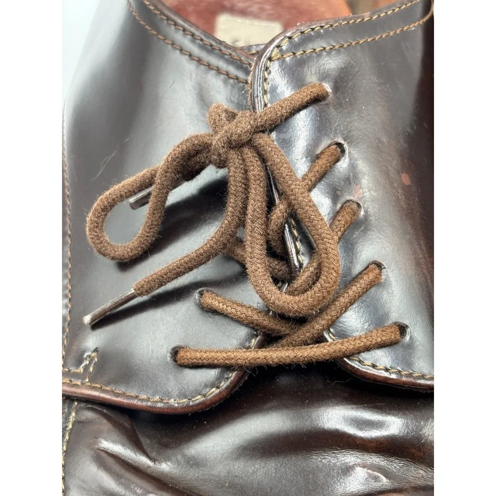 Alfani Made in Italy Men's Dark Brown Leather Apron Shoes Size 9.5